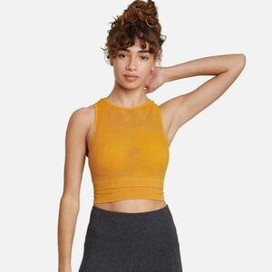 JoyLab Women's Seamless High Neck Longline Bra Gold Small